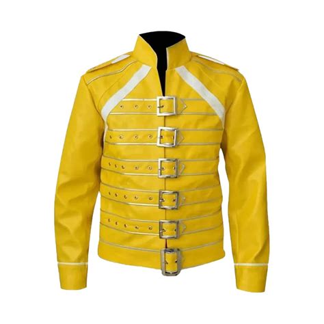 replica freddy mercury jacket|freddie mercury yellow leather jacket.